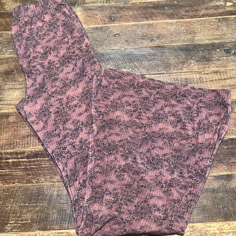 Free People *NWT* Pinkish Brown Pull-On Flare Pants